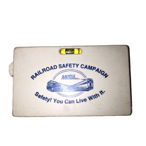 Metra Railroad Safety Campaign Advertising 6 ft Tape Measure/Level Preowned